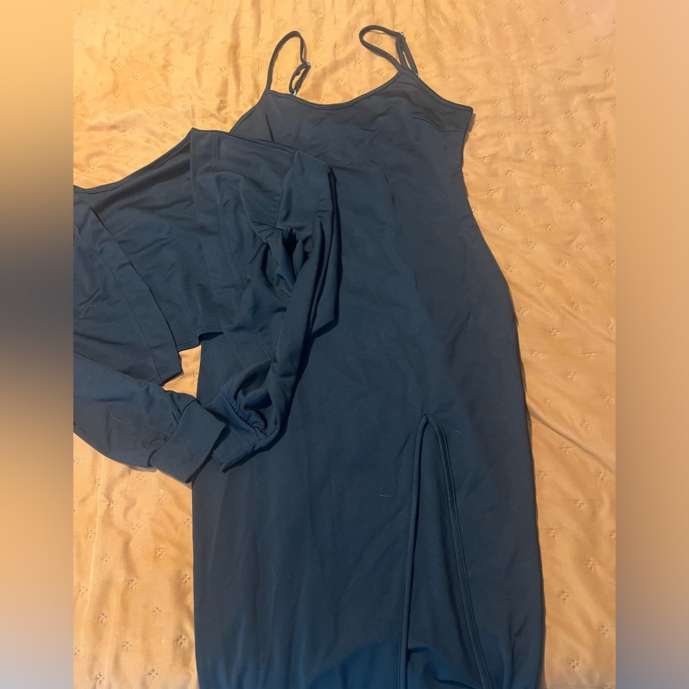 Black two piece dress set